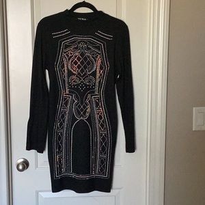 Say What? Black Studded Spandex Dress XL New